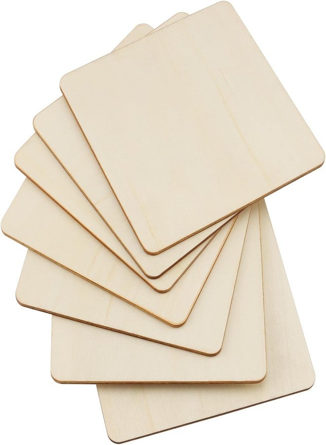 LET'S DIY ألواح خشبية مربعة مقاس 5 بوصات من خشب الصنوبر MDF للراتنج، والماندالا، والحرق على الخشب، وفن ليبان، وديكور المنزل - هدية للأولاد والبنات (عبوة من 5 قطع) - Image 1